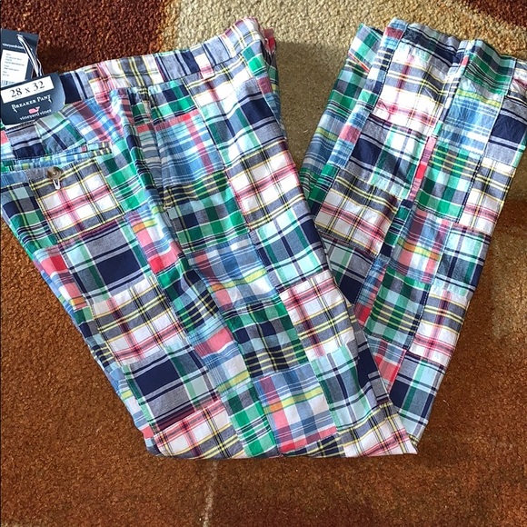 New Vineyard Vines Plaid Patchwork Breaker Pants
